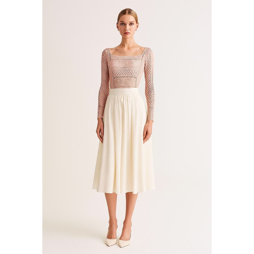 Massimo Dutti Blush Textured Cotton Blouse – Size 2